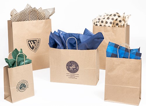 Printed Natural Kraft & White Kraft Shopping Bags - PGA Special #1 PGASpecial1